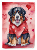 Bernese Mountain Dog Valentine’s Day Garden Flag – Dog-Themed Heart Yard Decor