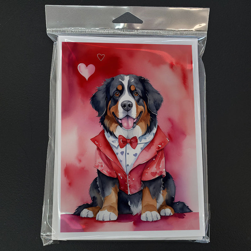 Bernese Mountain Dog My Valentine Greeting Cards Pack of 8