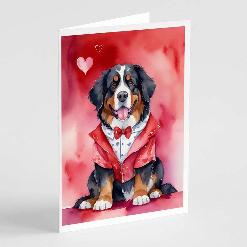 Bernese Mountain Dog My Valentine Greeting Cards Pack of 8