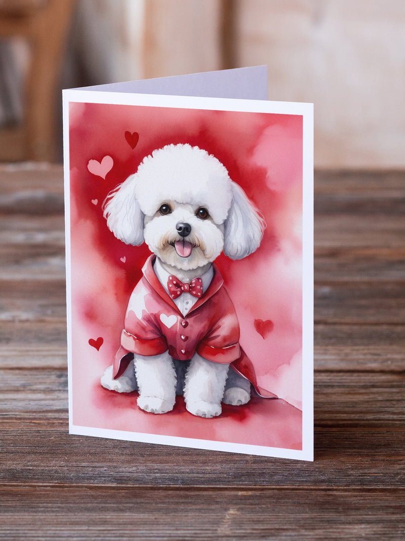 Bichon Frise My Valentine Greeting Cards Pack of 8