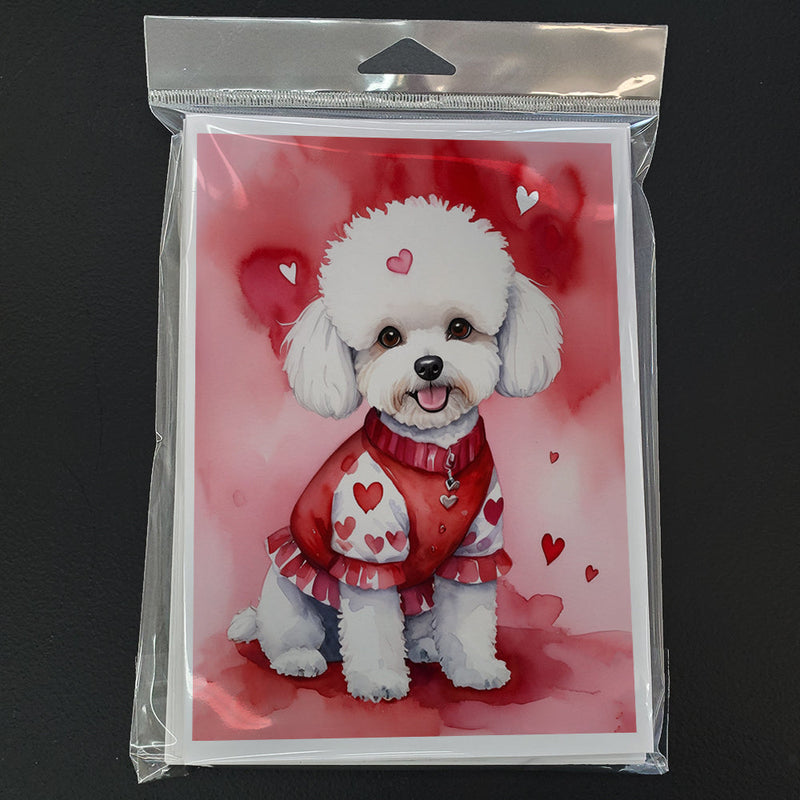 Bichon Frise My Valentine Greeting Cards Pack of 8