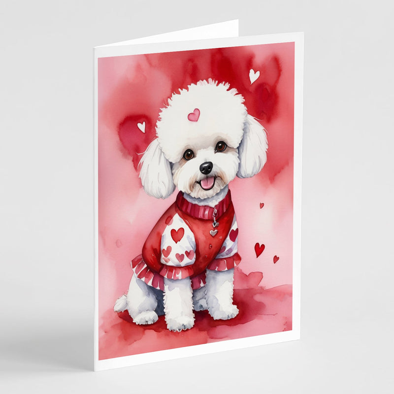 Bichon Frise My Valentine Greeting Cards Pack of 8