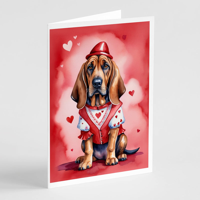 Bloodhound My Valentine Greeting Cards Pack of 8