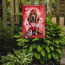 Bloodhound Valentine’s Day Garden Flag – Dog-Themed Heart Yard Decor