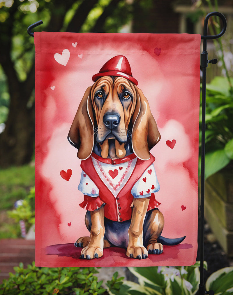 Bloodhound My Valentine Garden Flag