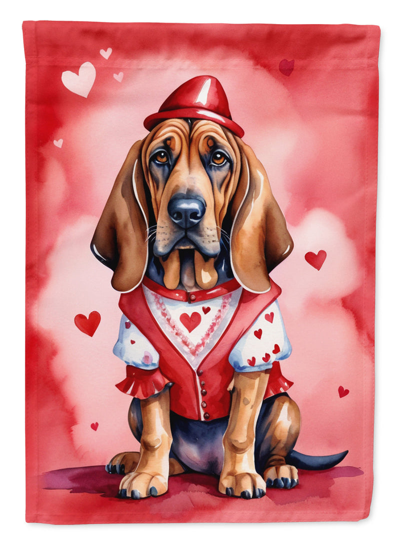 Bloodhound My Valentine Garden Flag