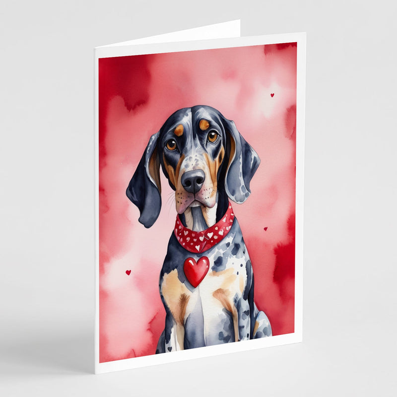 Bluetick Coonhound My Valentine Greeting Cards Pack of 8