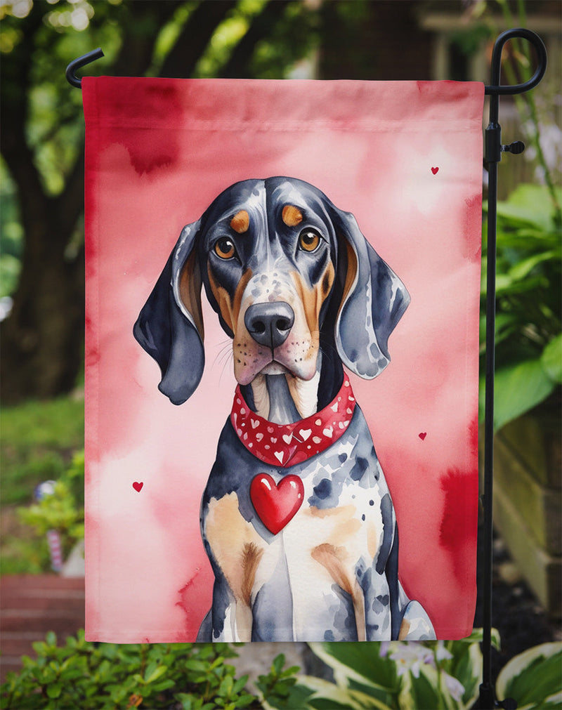 Bluetick Coonhound My Valentine Garden Flag