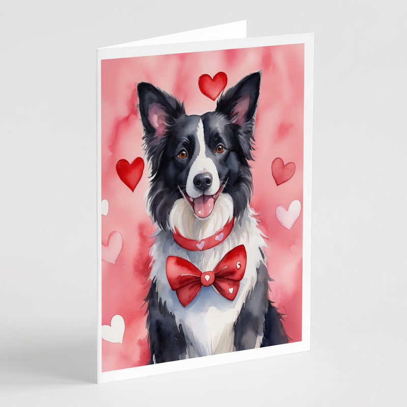 Border Collie My Valentine Greeting Cards Pack of 8