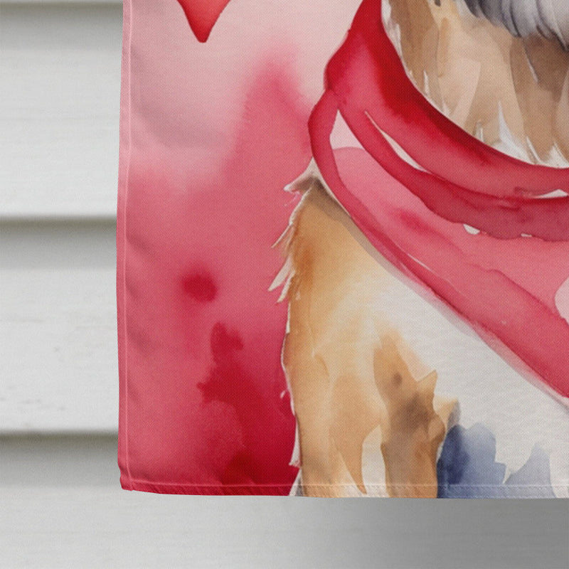 Border Terrier My Valentine House Flag