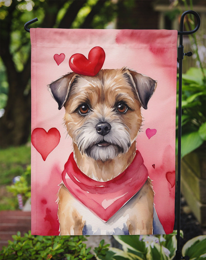 Border Terrier My Valentine Garden Flag