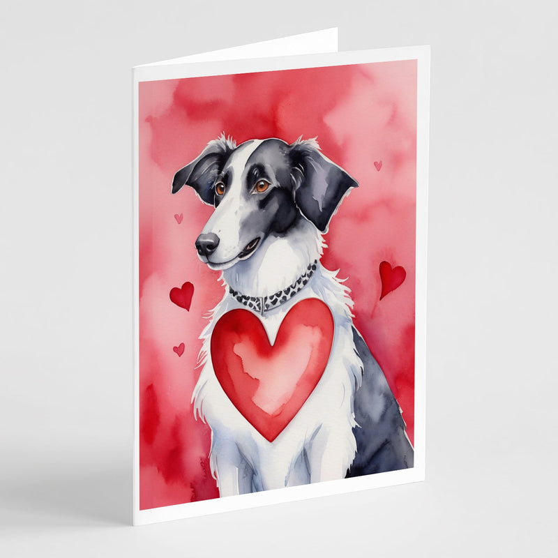 Borzoi My Valentine Greeting Cards Pack of 8