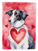 Borzoi Valentine’s Day Garden Flag – Dog-Themed Heart Yard Decor
