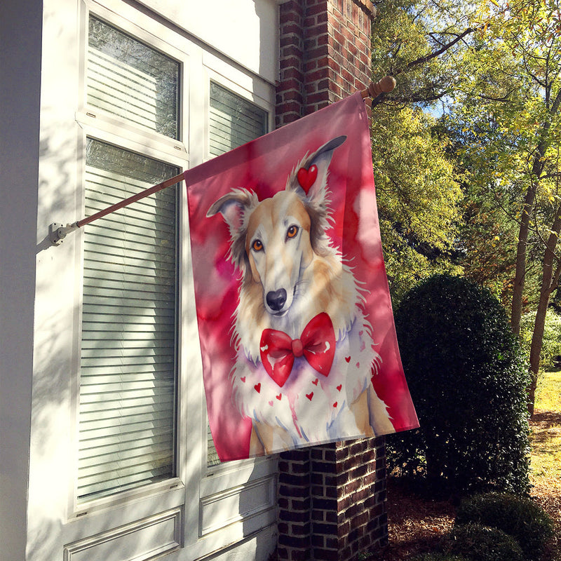 Borzoi My Valentine House Flag