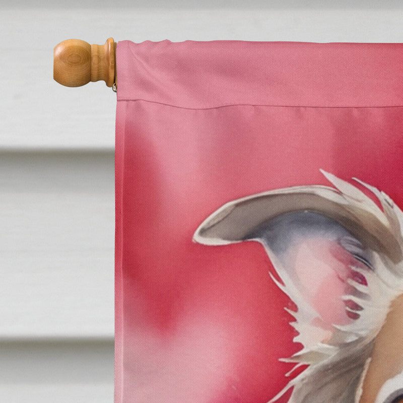 Borzoi My Valentine House Flag