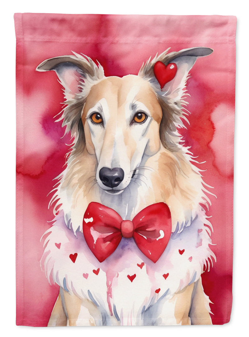 Borzoi My Valentine House Flag