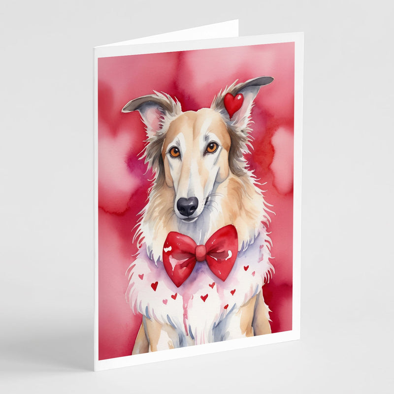 Borzoi My Valentine Greeting Cards Pack of 8