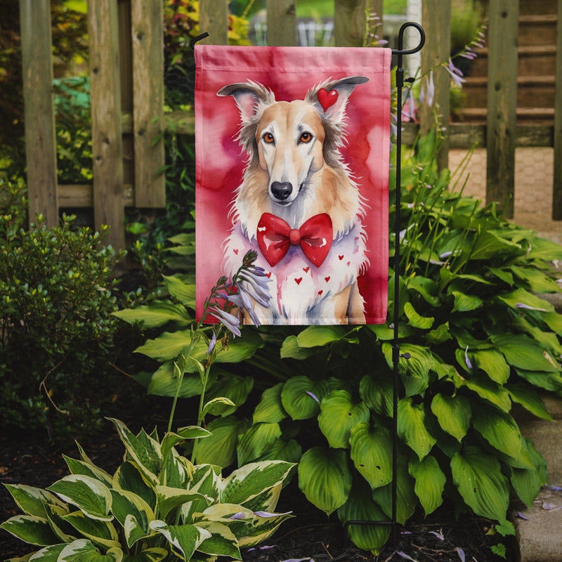 Borzoi My Valentine Garden Flag