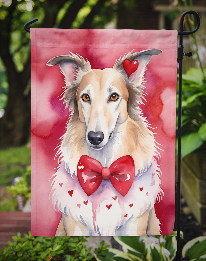 Borzoi My Valentine Garden Flag