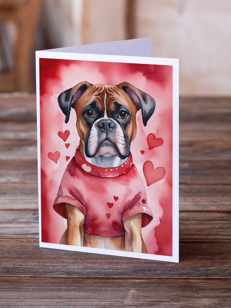 Boxer My Valentine Greeting Cards Pack of 8