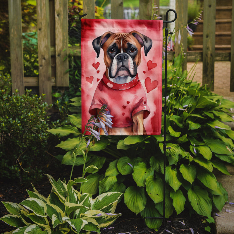 Boxer My Valentine Garden Flag