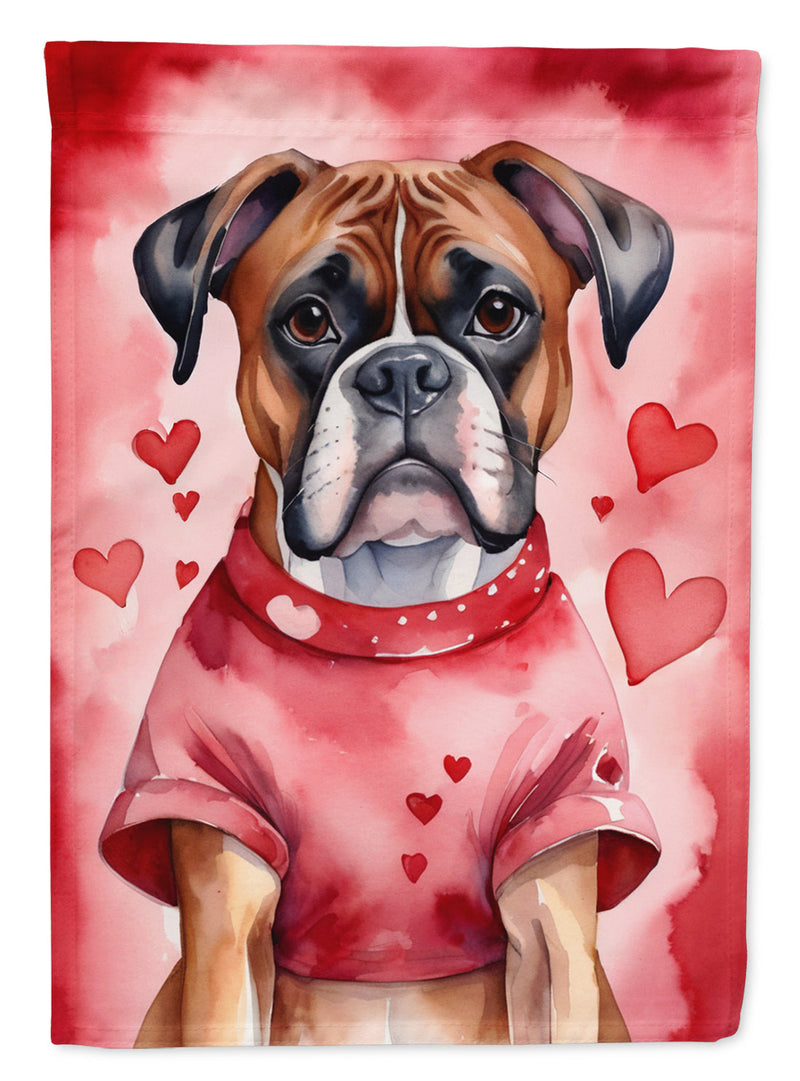 Boxer My Valentine Garden Flag