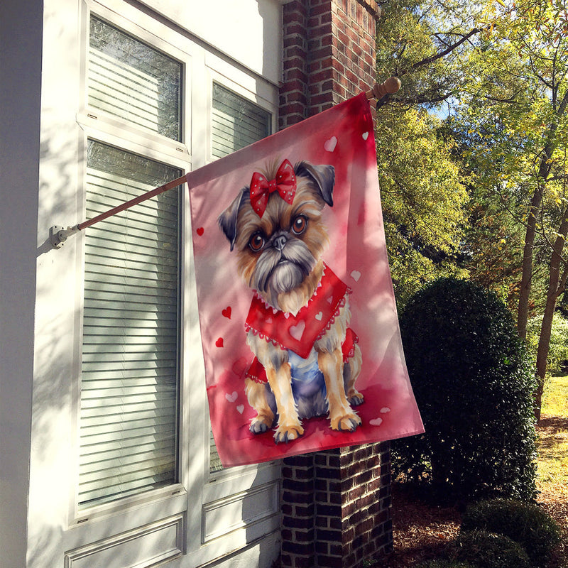 Brussels Griffon My Valentine House Flag