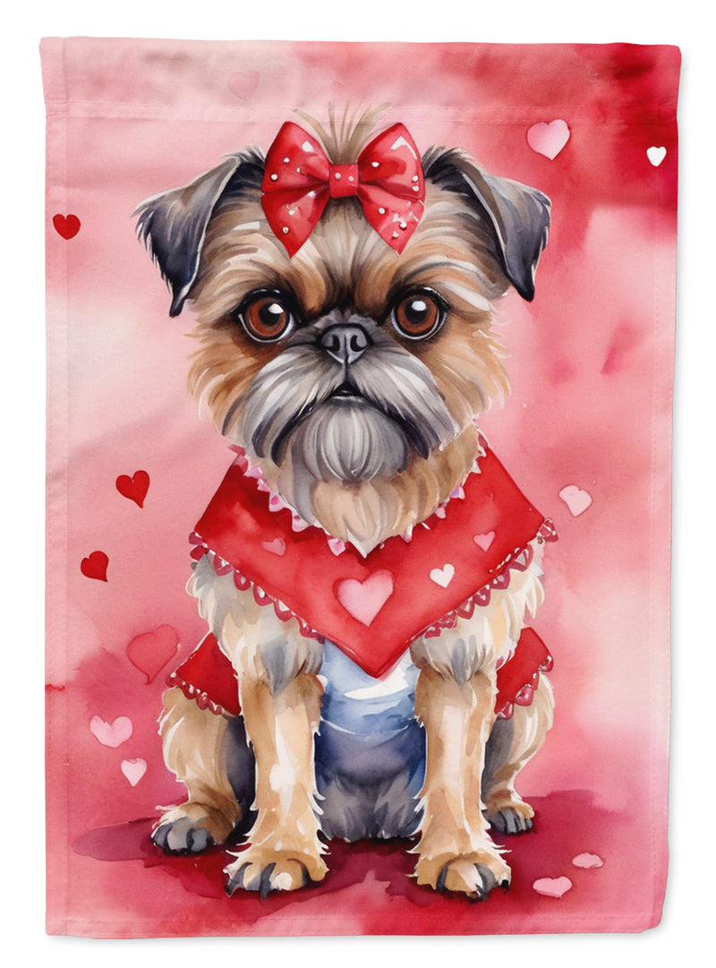 Brussels Griffon My Valentine House Flag