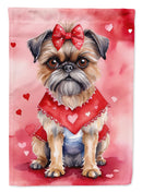 Brussels Griffon Valentine’s Day Garden Flag – Dog-Themed Heart Yard Decor