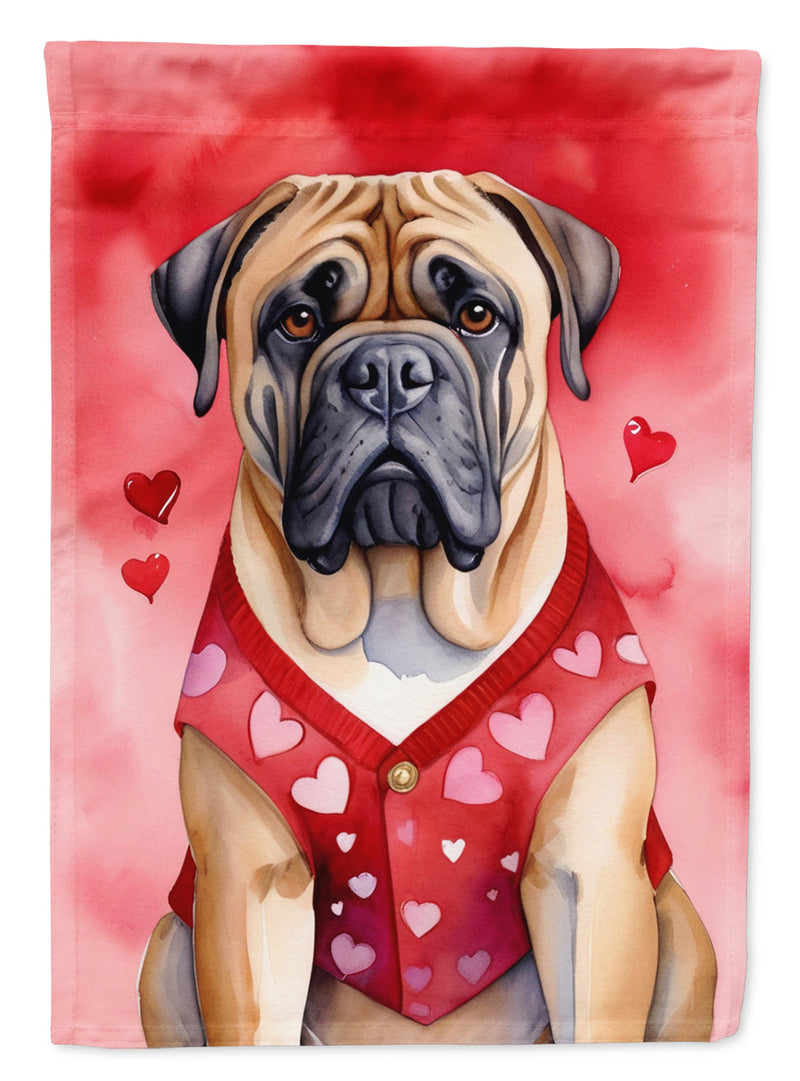 Bullmastiff My Valentine House Flag