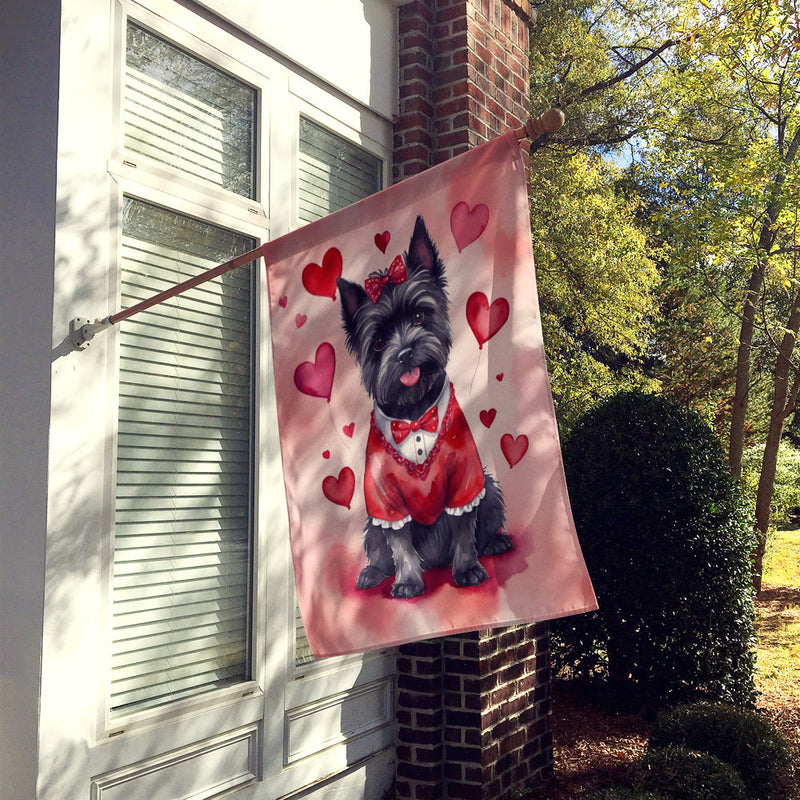 Cairn Terrier My Valentine House Flag
