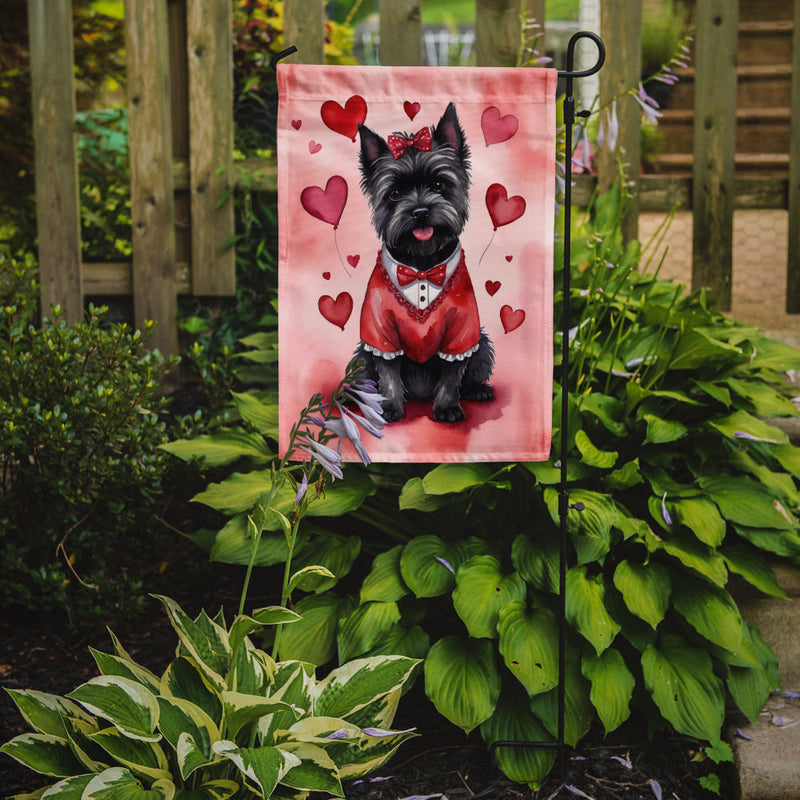 Cairn Terrier Valentine’s Day Garden Flag – Dog-Themed Heart Yard Decor