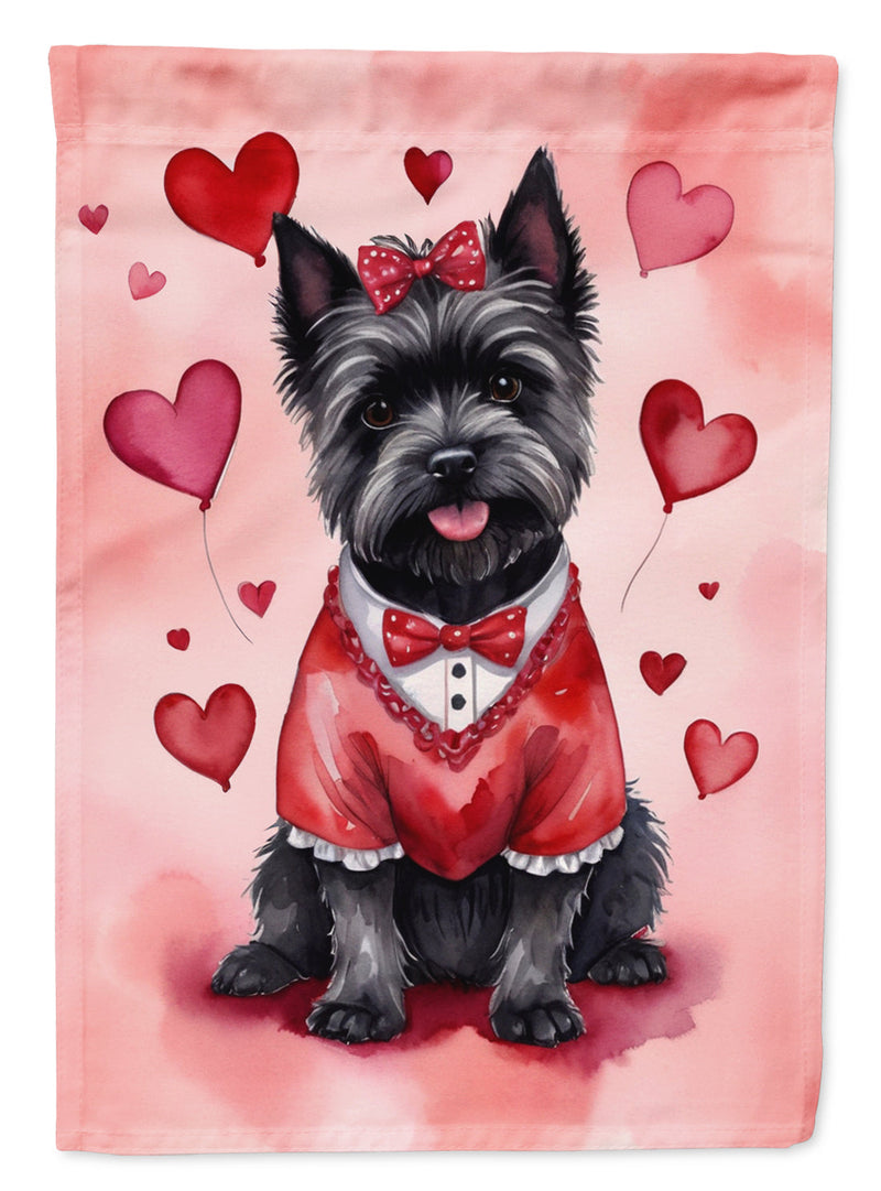 Cairn Terrier Valentine’s Day Garden Flag – Dog-Themed Heart Yard Decor
