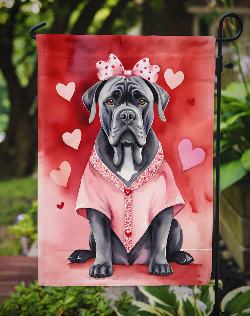 Cane Corso Valentine’s Day Garden Flag – Dog-Themed Heart Yard Decor
