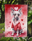Chinese Crested Valentine’s Day Garden Flag – Dog-Themed Heart Yard Decor