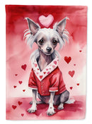 Chinese Crested Valentine’s Day Garden Flag – Dog-Themed Heart Yard Decor