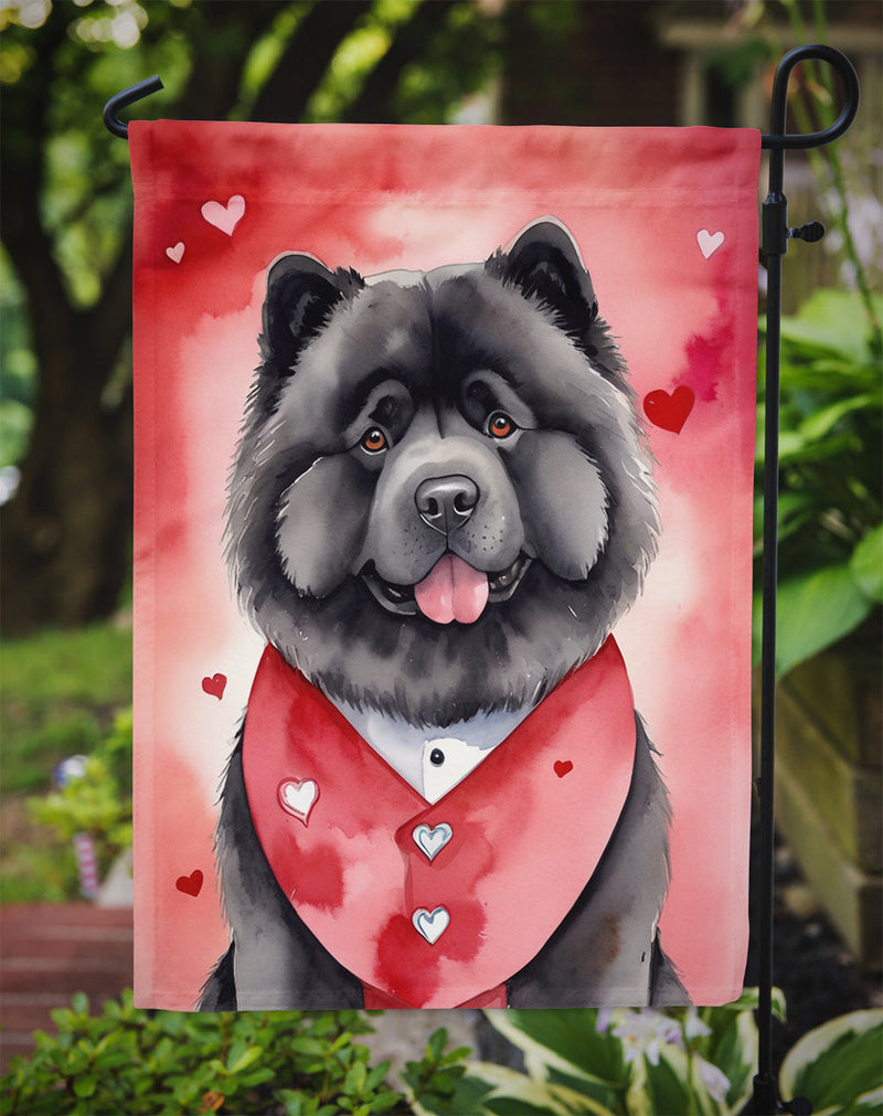 Chow Chow Valentine’s Day Garden Flag – Dog-Themed Heart Yard Decor