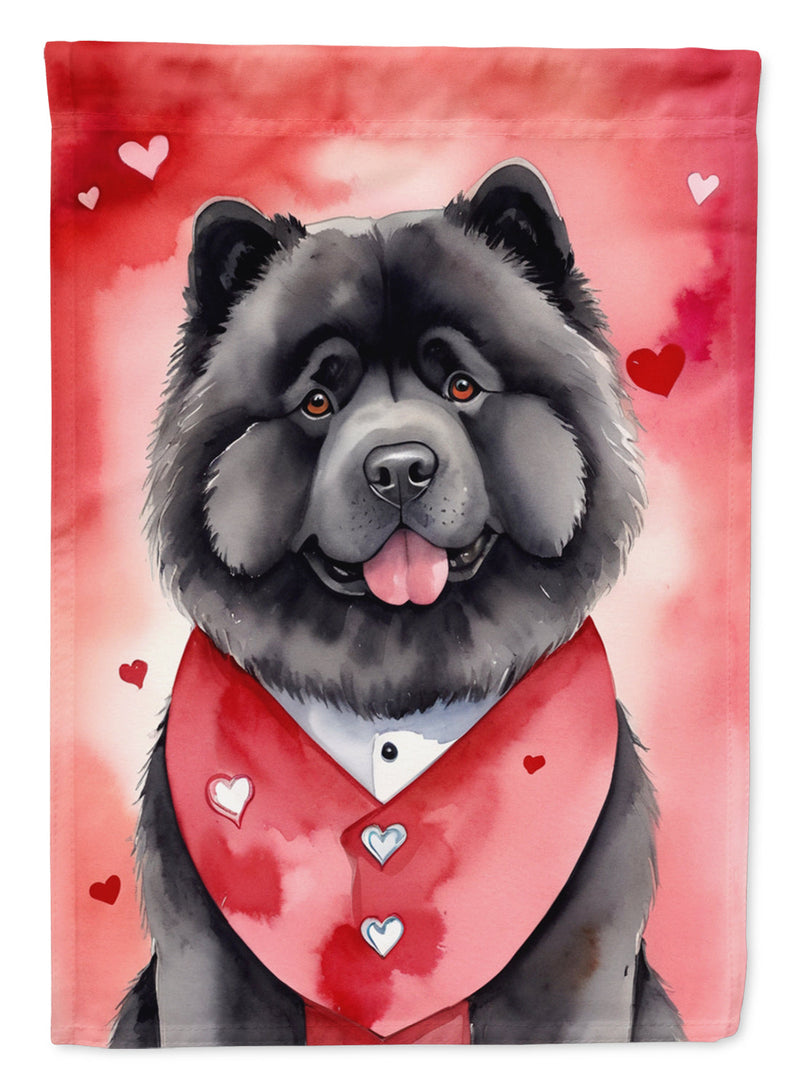 Chow Chow Valentine’s Day Garden Flag – Dog-Themed Heart Yard Decor