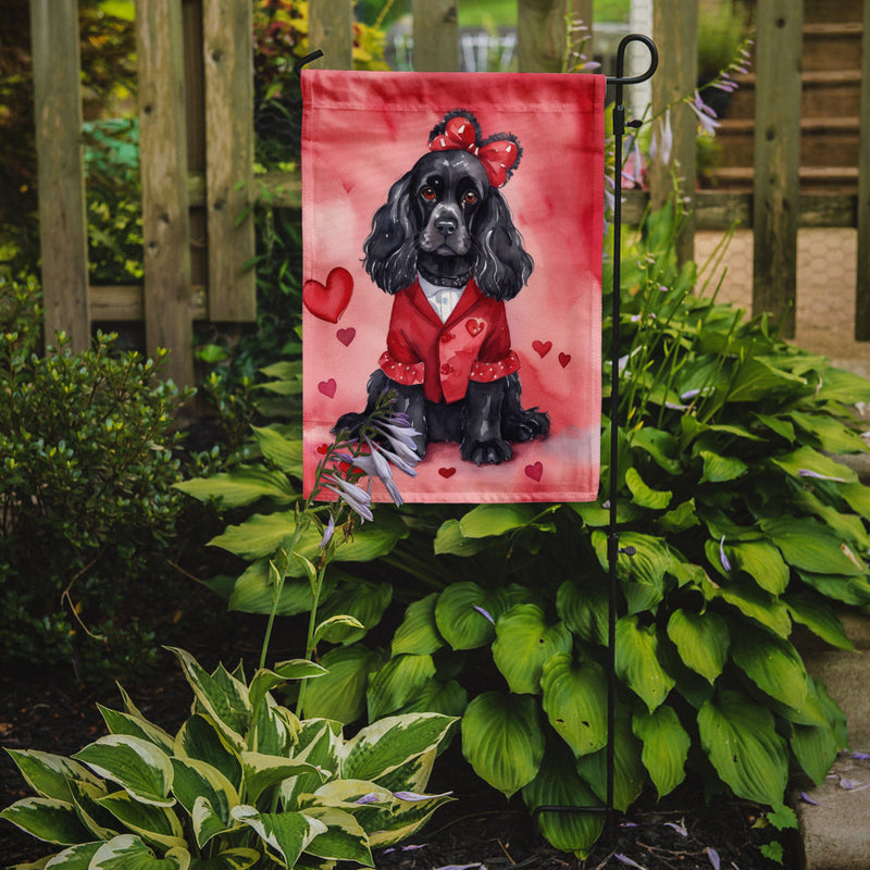 Cocker Spaniel Valentine’s Day Garden Flag – Dog-Themed Heart Yard Decor
