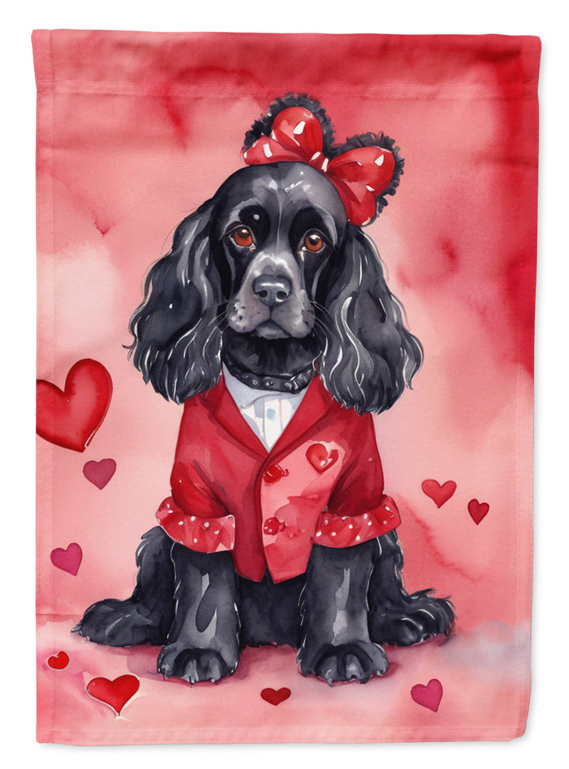 Cocker Spaniel Valentine’s Day Garden Flag – Dog-Themed Heart Yard Decor