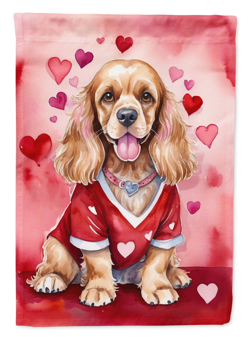 Cocker Spaniel Valentine’s Day Garden Flag – Dog-Themed Heart Yard Decor