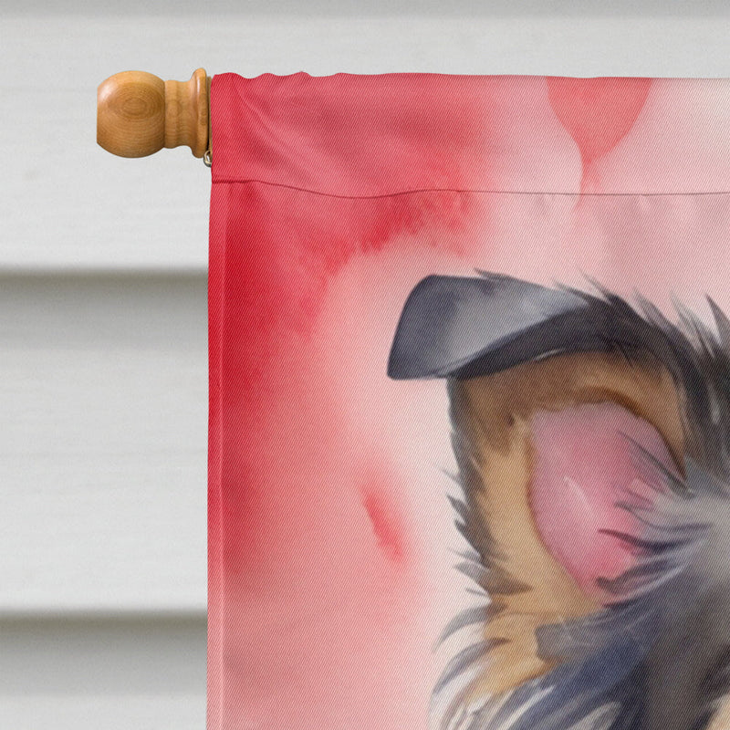 Collie My Valentine House Flag