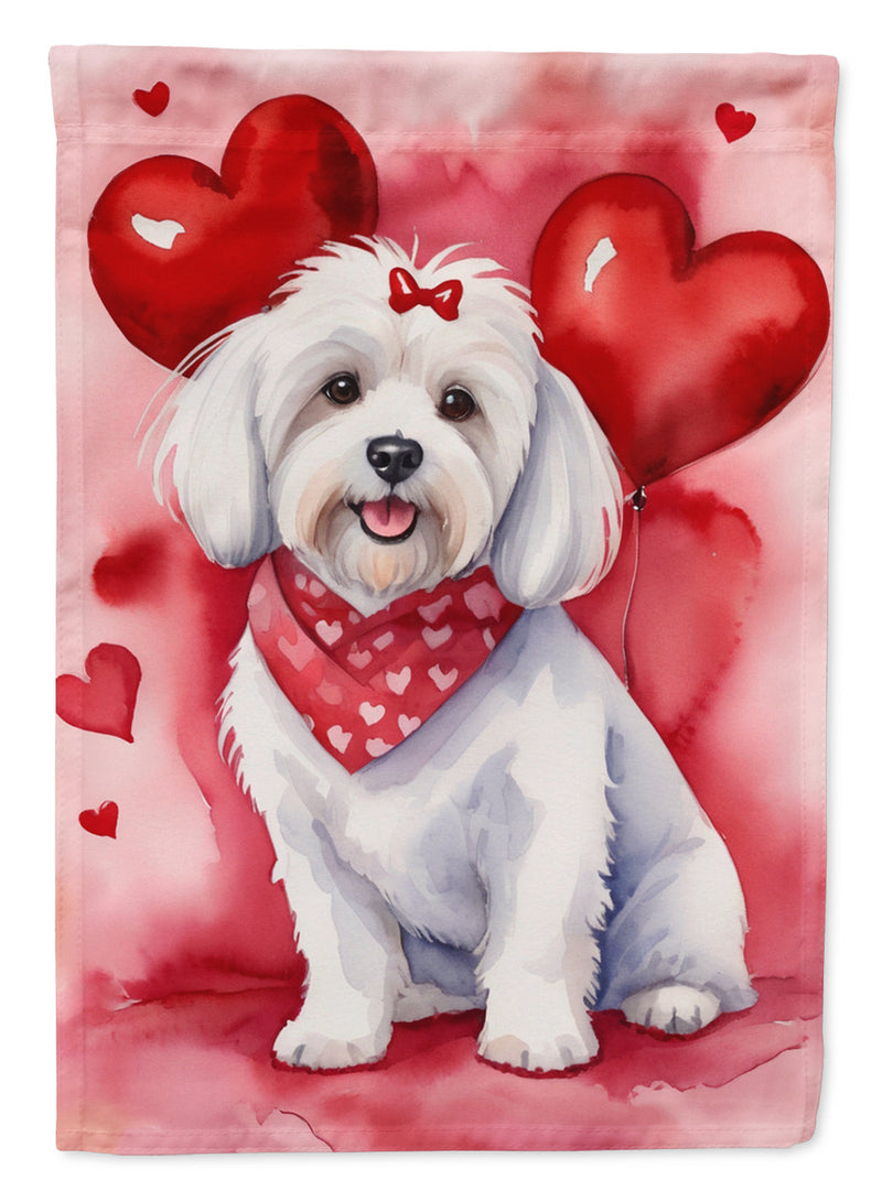 Coton de Tulear Valentine’s Day Garden Flag – Dog-Themed Heart Yard Decor