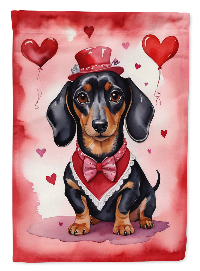 Dachshund My Valentine House Flag