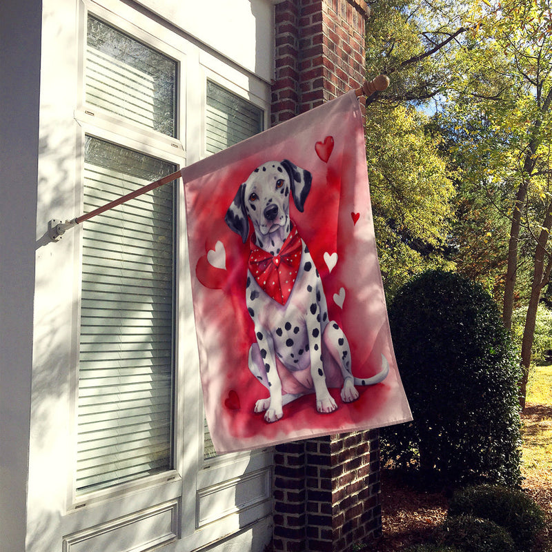 Dalmatian My Valentine House Flag