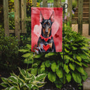 Doberman Pinscher Valentine’s Day Garden Flag – Dog-Themed Heart Yard Decor