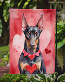 Doberman Pinscher Valentine’s Day Garden Flag – Dog-Themed Heart Yard Decor