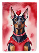 Doberman Pinscher My Valentine House Flag