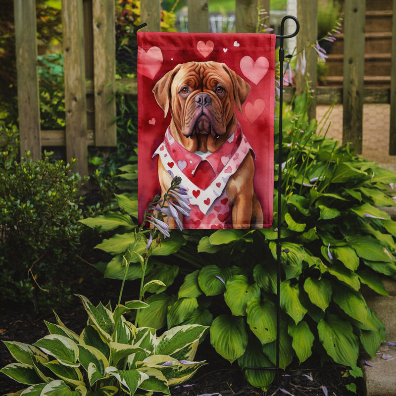 Dogue de Bordeaux Valentine’s Day Garden Flag – Dog-Themed Heart Yard Decor
