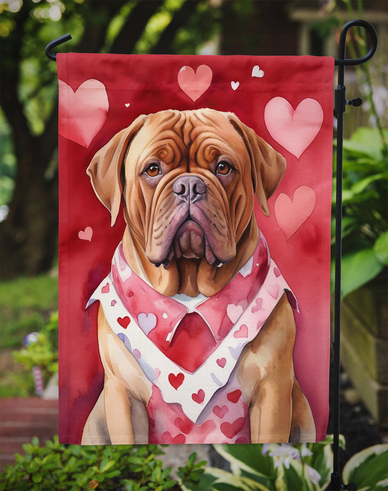Dogue de Bordeaux Valentine’s Day Garden Flag – Dog-Themed Heart Yard Decor